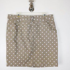 BPC light brown poke dot jean skirt size 12